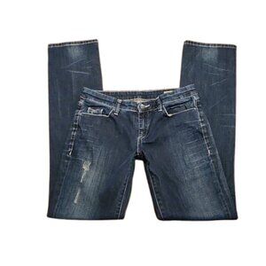 Blank NYC Anthropologie Distressed Mid-Rise Straight Bootcut Jeans
